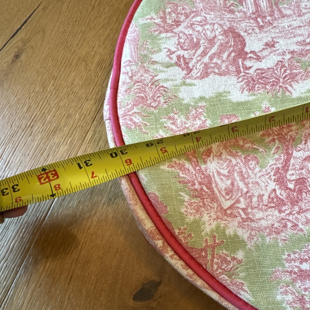 Ame & Lulu Boston Green Pink Toile Zip Up Tennis Racquet Bag With Pocket - Picture 11 of 14